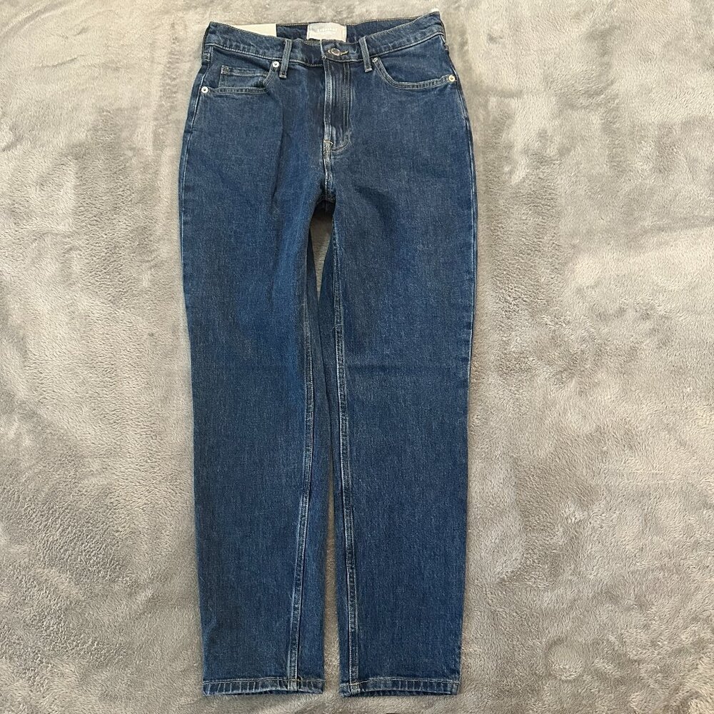 Classic High-Rise Straight Leg Women's Jeans - Dark Blue
